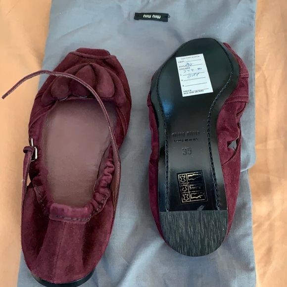 Miu Miu suede buckle flats NEVER WORN!!!! - Picture 1 of 4